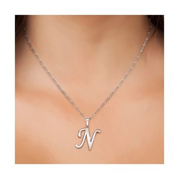 Collier alphabet lettre N en acier inoxydable par SC Bohème