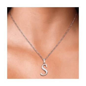 Collier alphabet lettre S en acier inoxydable par SC Bohème
