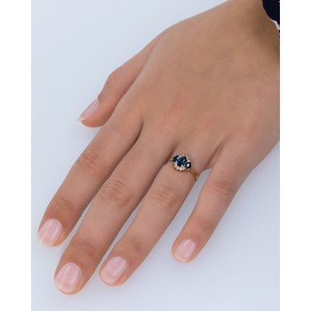 Bague ADEN Or 585 Jaune Saphir et diamants 1.358grs