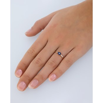 Bague ADEN Or 585 Jaune Saphir et diamants 1.176grs