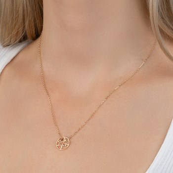 Collier Brillaxis arbre de vie doré 45cm