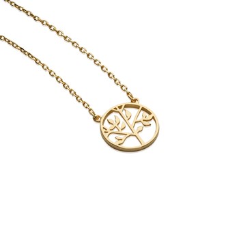 Collier Brillaxis arbre de vie doré 45cm