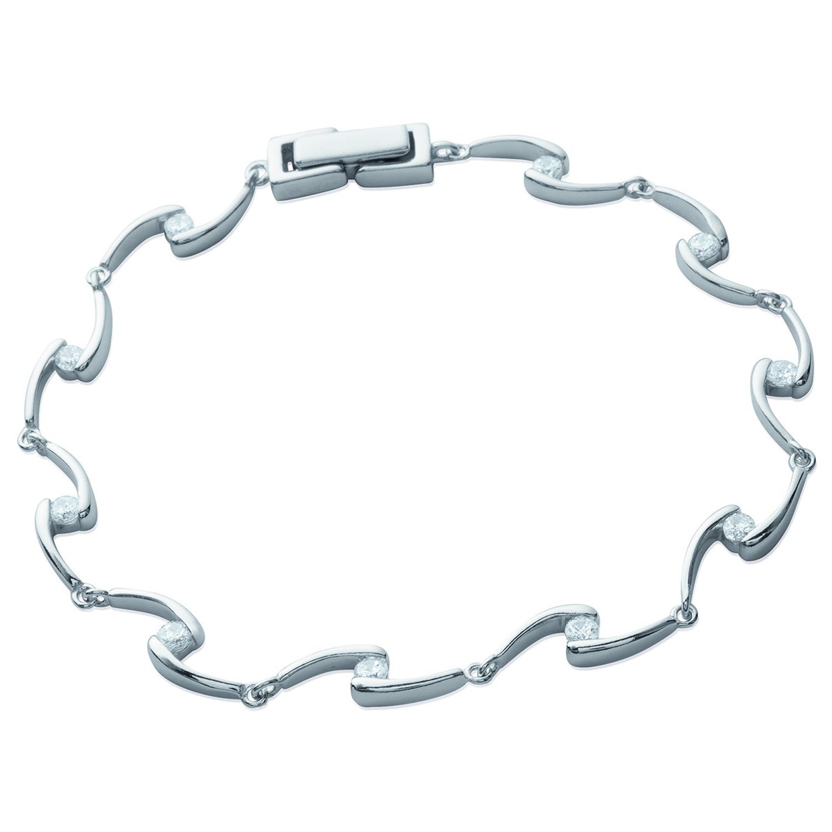 Bracelet Brillaxis articulé empierré argent