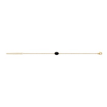 Bracelet Brillaxis plaqué or obsidienne noire