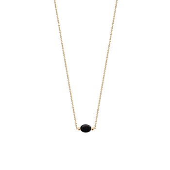 Collier Brillaxis Plaqué or et Agate Noire