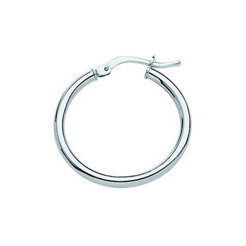 Boucles d'oreilles créoles or blanc 18 carats 20 mm