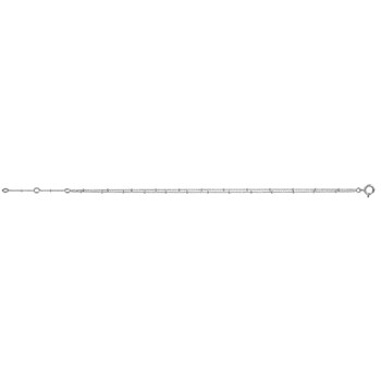Bracelet chaine boule 2 rangs or blanc 18 carats