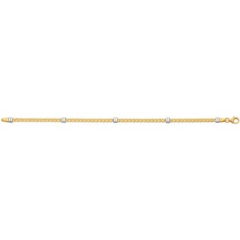 Bracelet maille marine or jaune motifs or blanc