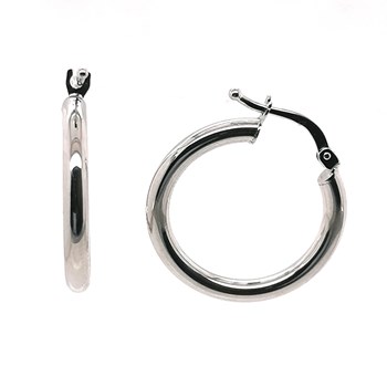 Boucles Brillaxis créoles or blanc 18 carats 20 mm