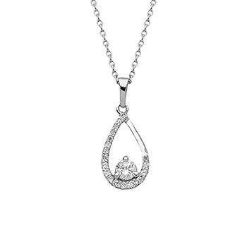 Collier Brillaxis goutte or blanc oz