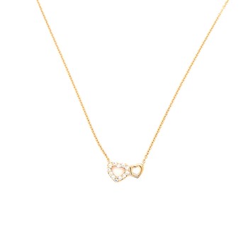 Collier Brillaxis double coeur or jaune 9 carats