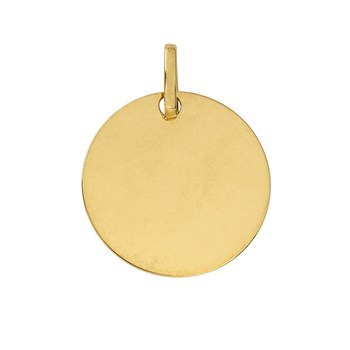 Pendentif médaille ronde or jaune 18 carats 16mm