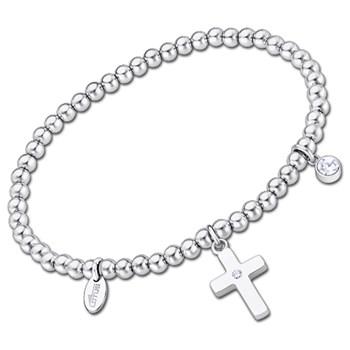 Bracelet Lotus boules acier et croix
