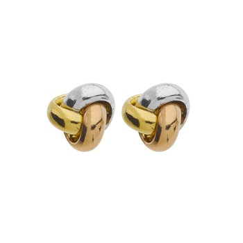 Boucles d'oreilles bouton noeud 3 ors 9 mm