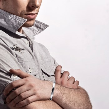 Bracelet homme Brillaxis acier et carbone