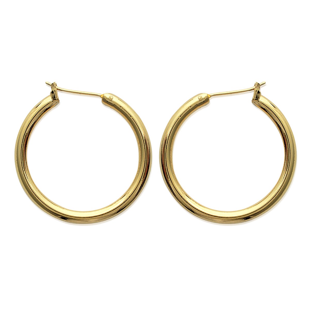 Créoles Brillaxis plaqué or fil rond 30mm