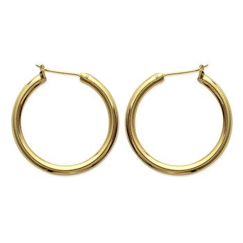 Créoles Brillaxis plaqué or fil rond 30mm