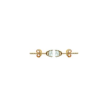 Boucles d'oreilles Brillaxis puces 6 mm plaqué or