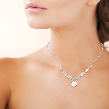 Collier Brillaxis feuillages argent rhodié