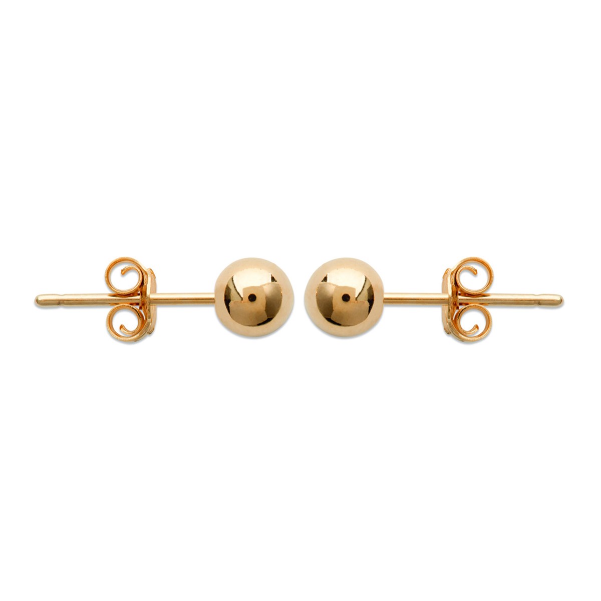 Boucles d'oreilles boules 6 mm plaqué or - vue 3