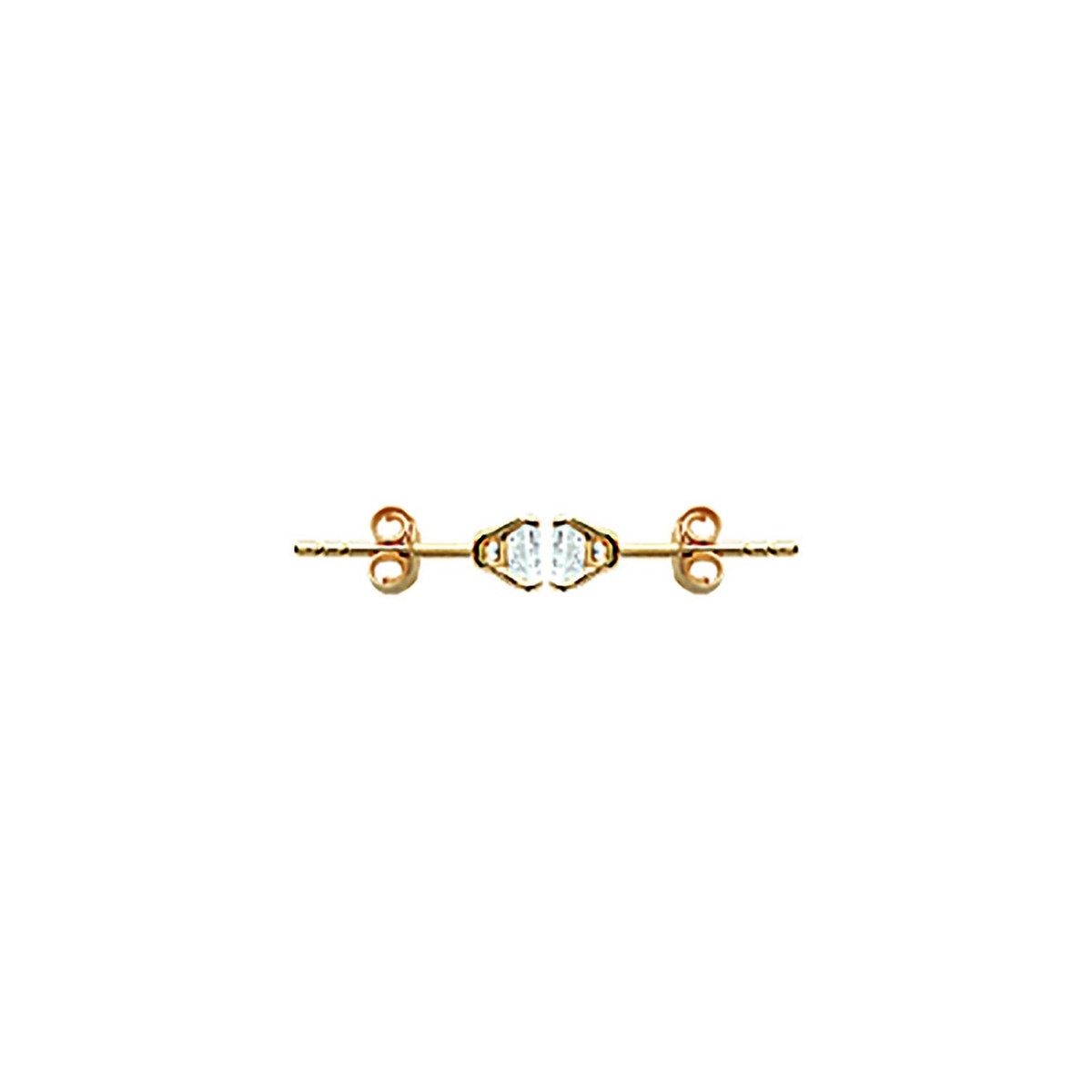 Boucles d'oreilles Brillaxis puces 5 mm plaqué or - vue 3