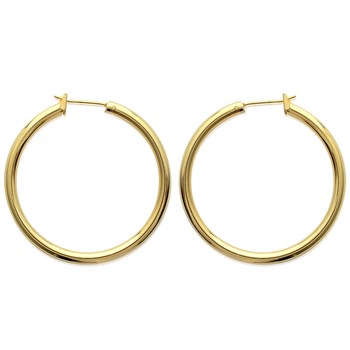 Créoles Brillaxis plaqué or fil rond 3 mm
Diamètre 40 mm