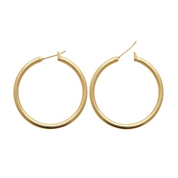 Créoles Brillaxis plaqué or fil rond 3 mm
Diamètre 40 mm