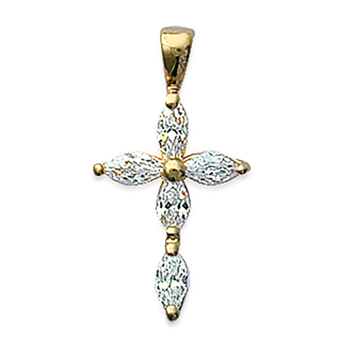 Pendentif Brillaxis plaqué or croix empierrée