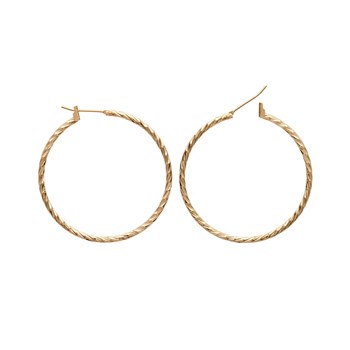 Créoles Brillaxis fil rond strié 1.5 mm diam 40 mm