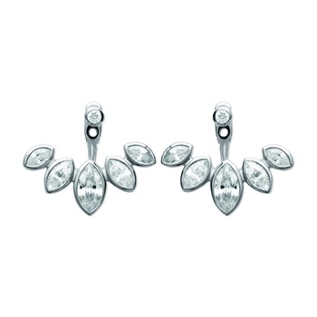 Boucles d'oreilles Brillaxis feuillage empierré