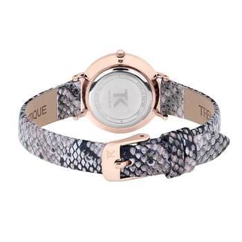 Montre analogique bracelet cuir imprimé serpent MIA