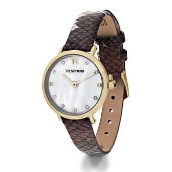 Montre analogique bracelet cuir imprimé serpent MIA