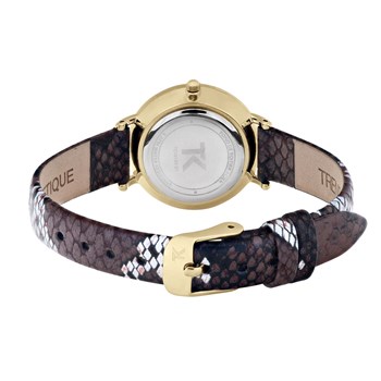 Montre analogique bracelet cuir imprimé serpent MIA