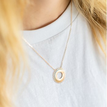 Collier Fin Plaqué Or Tendance Soleil