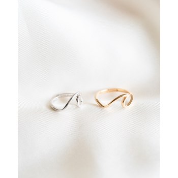 Bague Plaqué Or Vague Mer Ocean