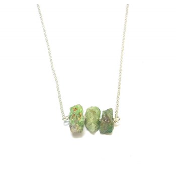 Collier Kornérupine, Pierres Brutes Et Argent 925