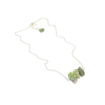 Collier Kornérupine, Pierres Brutes Et Argent 925