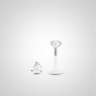 Piercing tragus diamant 0,05 carats en or blanc