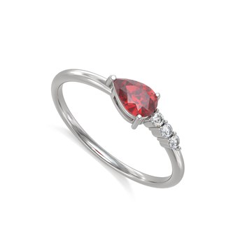 Bague ADEN Or 585 Blanc Rubis et diamants 1.176grs