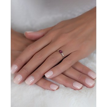 Bague ADEN Or 585 Blanc Rubis et diamants 1.176grs