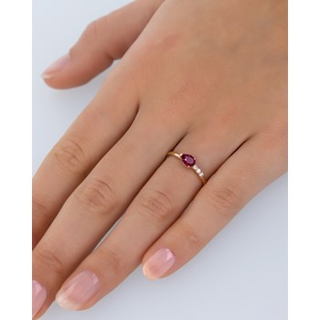 Bague ADEN Or 585 Jaune Rubis et diamants 1.176grs