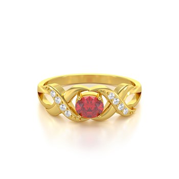 Bague ADEN Or 585 Jaune Rubis et diamants 2.684grs