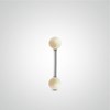 Piercing hélix barre or blanc avec perles de culture véritables - vue V1