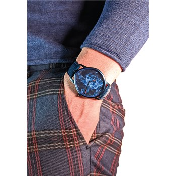 Blue smoke - Cuir Croco bleu