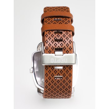 Blue Ocean - Cuir Marron Piqué