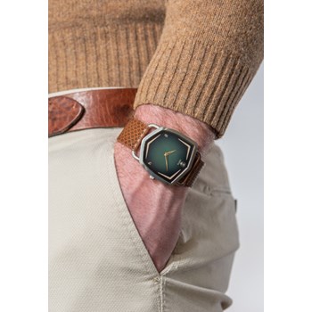 Green Spectra - Cuir Marron Piqué