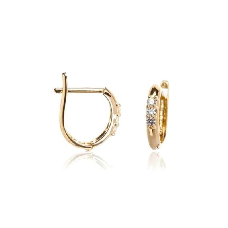 Boucles d'oreilles Or jaune et zirconium