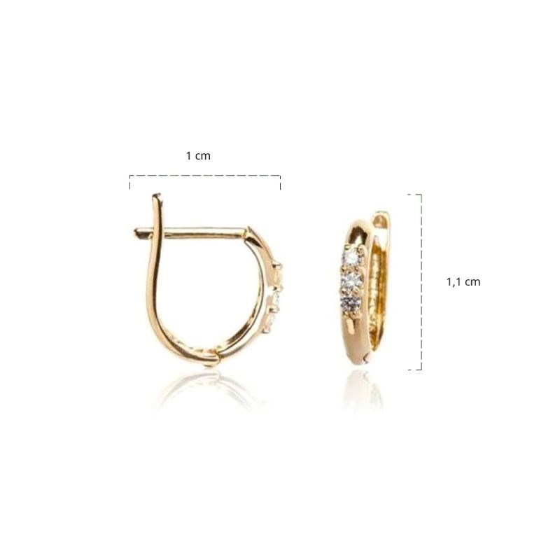 Boucles d'oreilles Or jaune et zirconium - vue 3