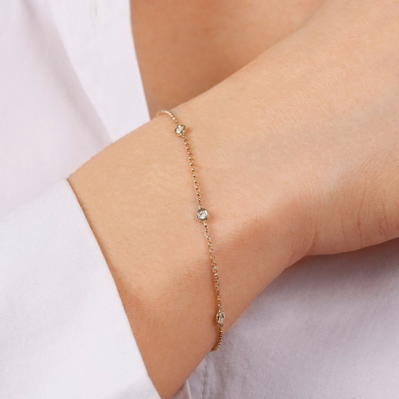Bracelet 'Rayonnant' Or jaune et Diamant - vue 2