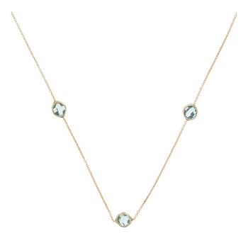 375/1000 geelgoud en stenen collier